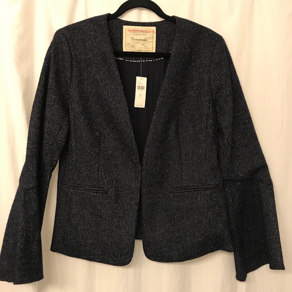Anthropologie Jackets & Blazers - NWT Cartionnier Navy & White striped blazer
